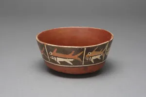 Shark Prints: Bowl with Repeating Depiction of a Fish or Shark, 180 B. C. / A. D. 500. Creator: Unknown