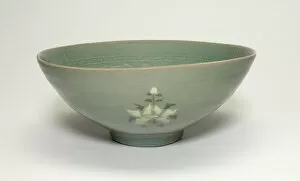 White Background Gallery: Bowl with Stylized Peonies, Korea, Goryeo dynasty (918-1392), 12th century