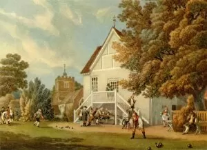 Berkshire Collection: The Bowling Green, late 18th century, (1941). Creator: Michael Angelo Rooker