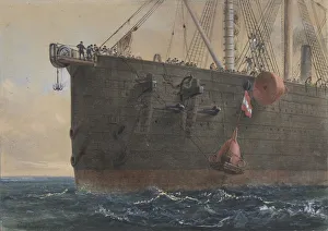 Field Cyrus West Gallery: In the Bows of the Great Eastern: The Cable Broken and Lost, Preparing to Grapple
