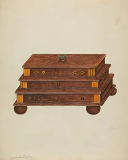 Sewing Box Prints: Box, 1935 / 1942. Creator: Columbus Simpson