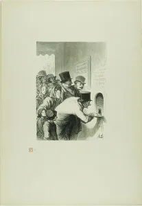 Schmied Francois Louis Prints: Box Office, 1862, printed 1920. Creator: Charles Maurand