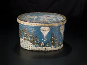 Balloon Collection: Box with scene showing Claytons Ascent, after 1835. Creator: Unknown