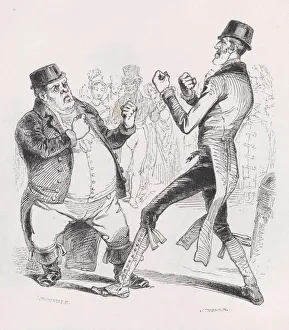 Ranger Pierre Jean De Prints: The Boxers from The Complete Works of Beranger, 1836. Creator: John Thompson