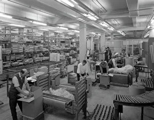Stores Prints: Boxes being packed ready for distribition, Stanley Tools, Sheffield, South Yorkshire, 1967
