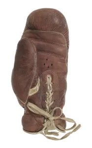 Gloves Prints: Boxing glove signed by Jack Johnson, 1919-1945. Creator: Ken-Wel Sporting Goods Company