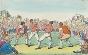 Rowlandson Prints: Boxing Match For 200 Guineas, Betwixt Dutch Sam and Medley, Fought 31 May 1810