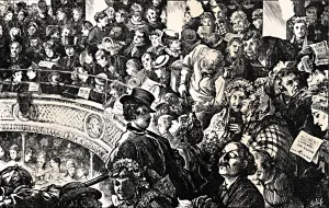 The Studio Prints: Boxing Night. Pen Drawing on Wood, c1890, (1923). Artist: Luke Fildes
