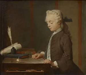 Childrens Games Gallery: Boy with a Top (A Child with a Teetotum), 1738
