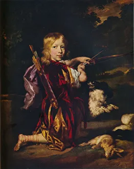 Nicolaes Prints: Boy with Bows and Arrows, c1670. Artist: Nicolaes Maes