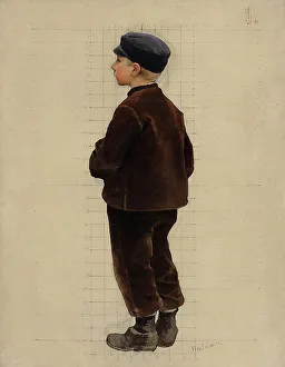 Salmson Hugo Prints: A boy in a brown suit, late 19th century. Creator: Hugo Salmson