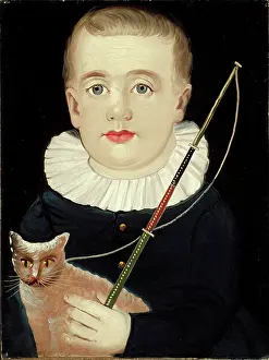 Boy with Cat and Whip, c1845. Creator: Unknown