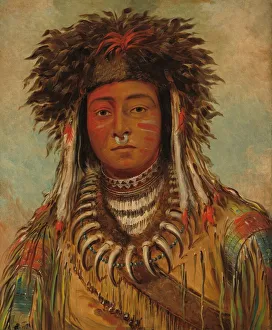 Chippeway Prints: Boy Chief - Ojibbeway, 1843. Creator: George Catlin