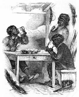 Soot Gallery: Boy chimney sweeps eating their evening meal, 1861