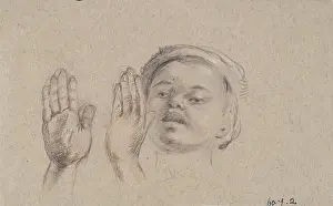 Chalk On Paper Prints: Boy Clapping Hands, c1825-1849. Creator: William Allan