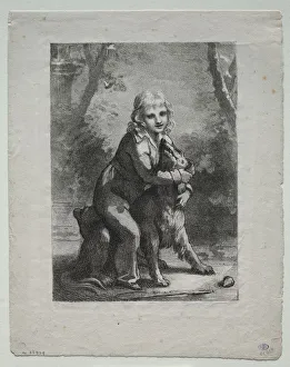 Boy with a Dog, 1822. Creator: Pierre-Paul Prud hon (French, 1758-1823)