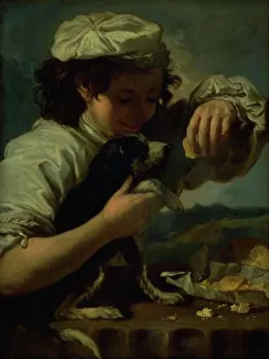 A Boy with a Dog (Allegory of Taste'), 1651-1654. Creator: Bernhard Keil. A Boy with a Dog (Allegory of Taste'), 1651-1654. Creator: Bernhard Keil