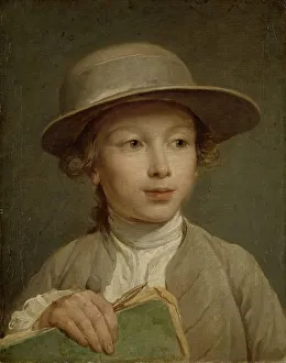 Lepicie Nicolas Bernard Prints: Boy with a Drawing Book, c.1772. Creator: Nicolas Bernard Lepicie