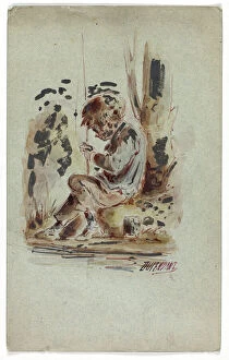 Pen And Ink Drawing Collection: Boy Fishing, n.d. Creator: Dupenvant