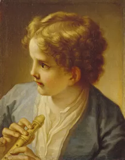 Petersburg Collection: Boy with a Flute, ca 1720. Creator: Luti, Benedetto (1666-1724)