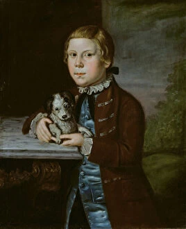 Puppy Gallery: Boy of Hallett Family with Dog, 1766 / 76. Creator: Unknown
