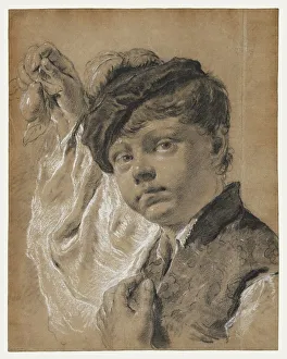 Giambattista Piazetta Prints: A Boy Holding a Pear (Giacomo Piazzetta?)