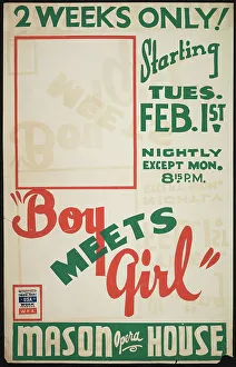 Bella Cohen Spewack Prints: Boy Meets Girl, Los Angeles, 1938. Creator: Unknown