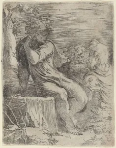 Mazzola Francesco Prints: The Boy and Two Old Men. Creator: Parmigianino