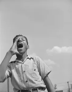 Boy at the playground, Frederick Douglass housing project, Anacostia, D. C. 1942. Creator: Gordon Parks