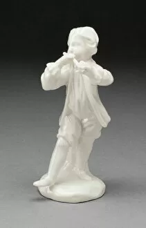 Flute Collection: Boy Playing Flute, Tournai, c. 1770. Creator: Tournai Porcelain Manufactory