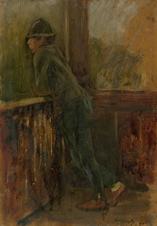 Leaning Forward Prints: Boy on the Porch, 1895-1900. Creator: Ladislav Mednyanszky