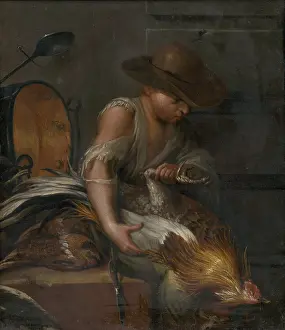 Boy with Poultry, 1600-1800. Creator: Unknown