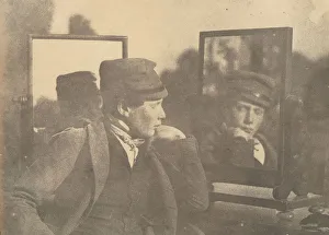 Boy in Profile, Face Shown Frontally in Mirror, 1850s. Creator: Unknown