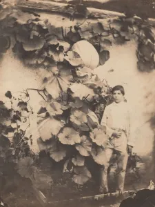 Pumpkin Prints: Boy with a Pumpkin Vine, 1854. Creator: Varin Freres