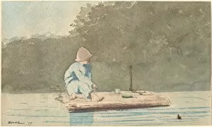 Boy on a Raft, 1879. Creator: Winslow Homer
