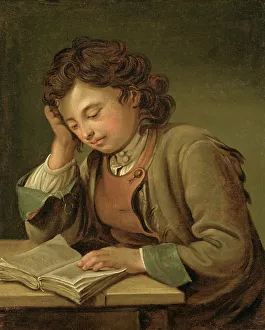 Krafft Per I Prints: A Boy Reading, 1758. Creator: Per Krafft the Elder