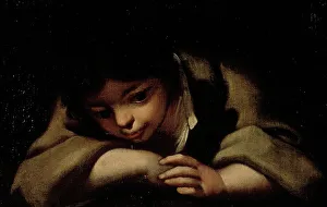 Leaning Forward Prints: A boy resting, c1600. Creator: Bartolomeo Schedoni
