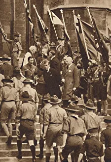 Boy Scout Movement Gallery: With Boy Scouts at Windsor, 1937