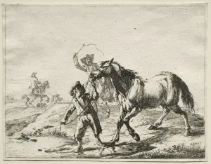 Dirck Stoop Prints: A boy taking a horse to drink. Creator: Dirck Stoop (Dutch, c. 1618-1681)