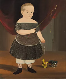 Underwear Collection: Boy with Toy Horse and Wagon, c. 1845. Creator: William Matthew Prior