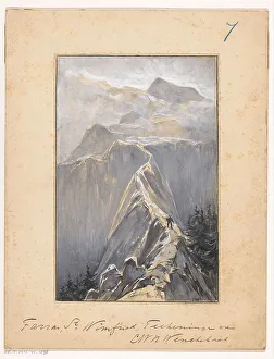 Mountain Path Prints: Boy walks on a mountain path, 1894 or earlier. Creator: Willem Wenckebach