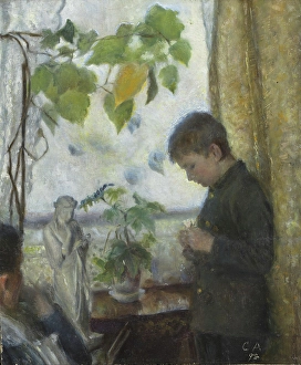 The Fine Art Collections Prints: Boy at the window, 1892. Creator: Charlotte Mannheimer
