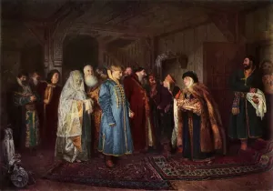 Boyar Prints: A Boyar Wedding, 1883, (1965). Creator: Klavdi Vasilevich Lebedev