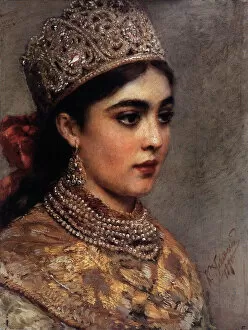 Domostroy Gallery: The Boyar Woman, 1890. Artist: Makovsky, Konstantin Yegorovich (1839-1915)