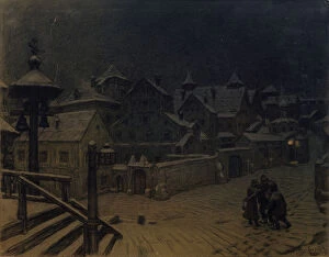 Coal With Pastel On Paper Gallery: The boyars mansions sleeping, 1918. Artist: Vasnetsov, Appolinari Mikhaylovich (1856-1933)