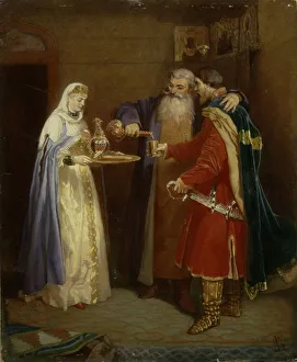 Boyar Prints: Boyars welcome (Prince Serebrenni visiting Boyar Morozov)