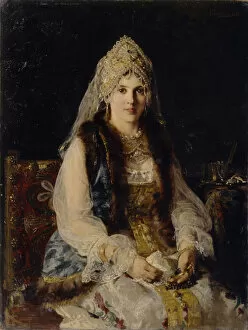Old Russia Gallery: Boyars Wife, 1880. Artist: Makovsky, Konstantin Yegorovich (1839-1915)