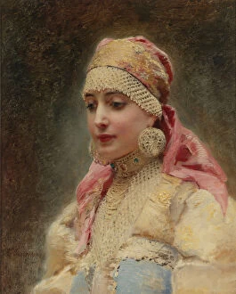 Old Russia Gallery: Boyars Wife. Artist: Makovsky, Konstantin Yegorovich (1839-1915)
