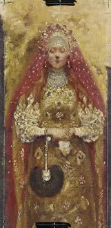 Domostroy Gallery: Boyars Wife (Detail), 1899. Artist: Ryabushkin, Andrei Petrovich (1861-1904)