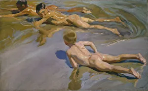 Shore Prints: Boys on the Beach, 1909. Artist: Sorolla y Bastida, Joaquin (1863-1923)
